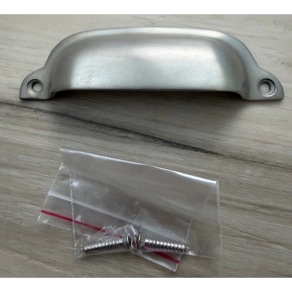 Pottery Barn Cup Pulls Brushed Nickel Satin Silver Cabinet Drawer 4 inches New 9 - Picture 2 of 4
